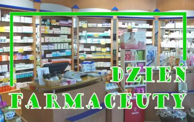 Apteka z zielonym napisem Dzień Farmaceuty